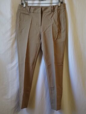 White House Black Market Women Tailored Dress Pants in Khaki.